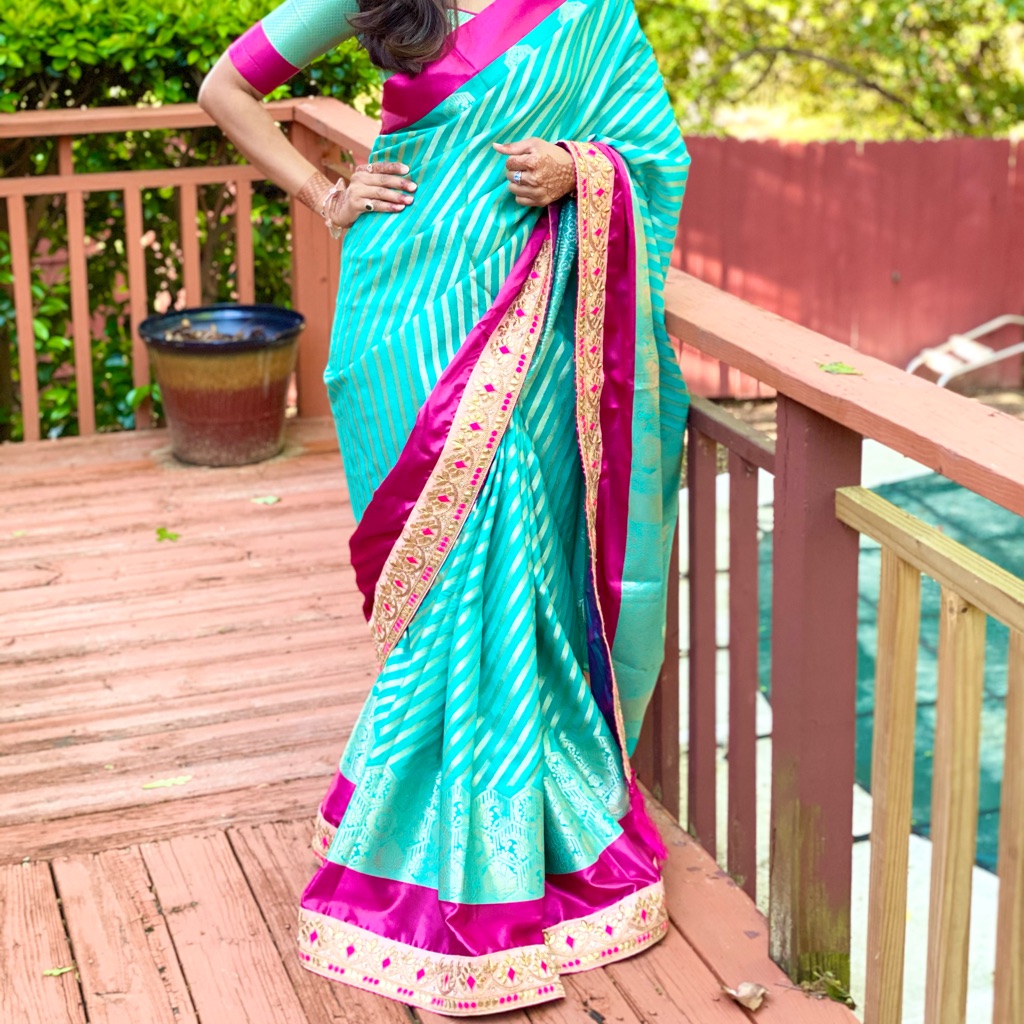 Bollywood Style Silk With Gota Patti Work Saree